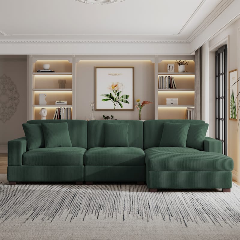 Oversized Modular Sectional Sofa Set with Pillows for Living Room
