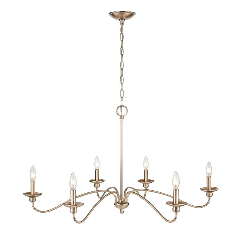 Millennium Lighting Delvona 6 Light Chandelier in Modern Gold or Matte Black
