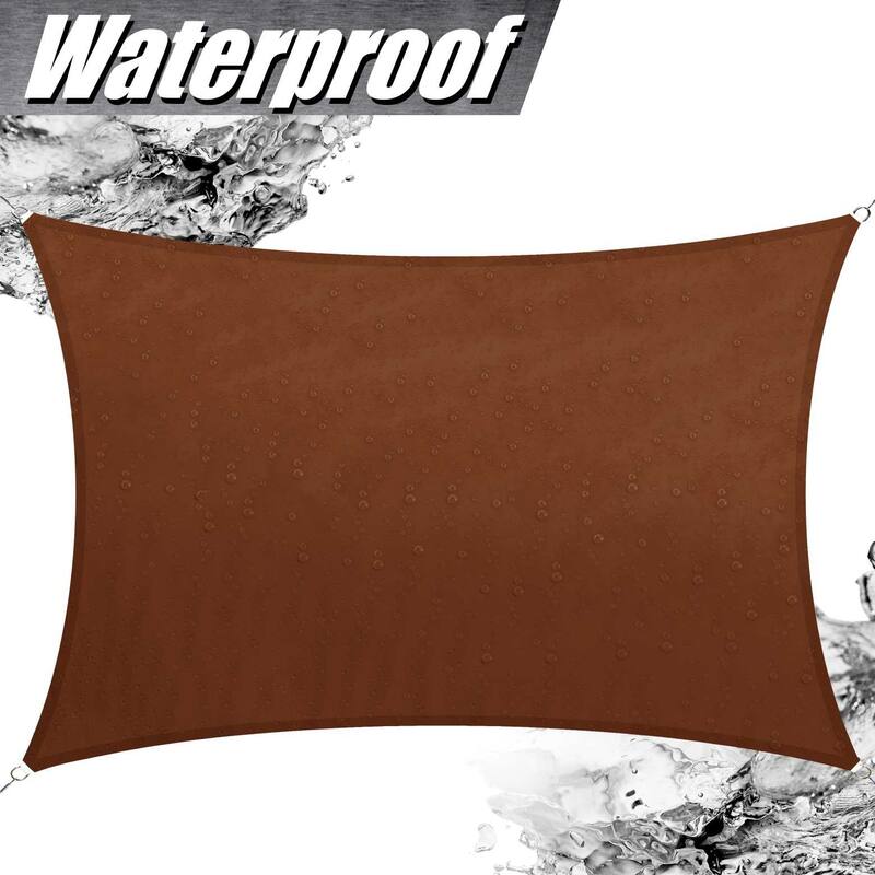 ColourTreeUSA Rectangle Waterproof Sun Shade Sail HDPE Mesh Fabric Screen Canopy UV Block 220 GSM