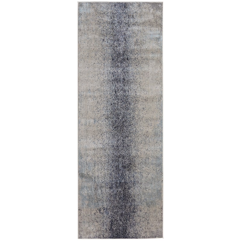 Oria Abstract Industrial Area Rug - 2'-10" x 7'-10" - Ivory Blue