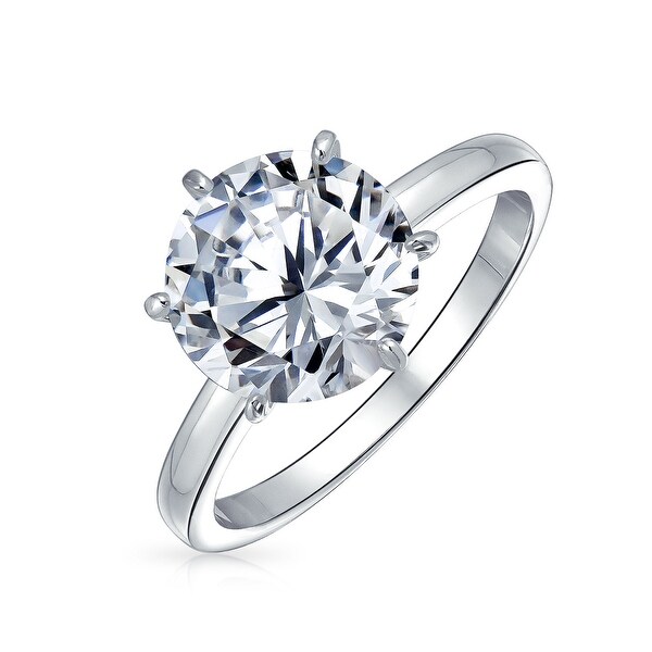 3CT Solitaire CZ Engagement Ring Sterling Silver Rose Gold Plated. Opens flyout.
