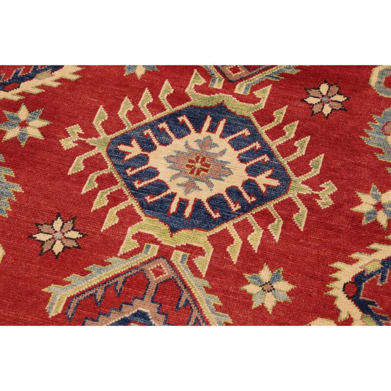 Tribal Kazak Quinten Red/Beige Wool Rug - 8'11'' x 11'9''