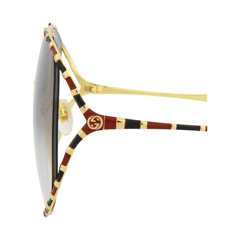 Gucci Round-Frame Metal Sunglasses