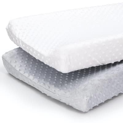 The Peanutshell Grey & White Minky Dot Changing Pad Covers, 2-Pack