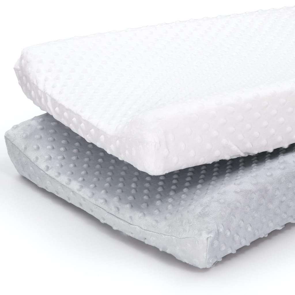 The Peanutshell Grey & White Minky Dot Changing Pad Covers, 2-Pack