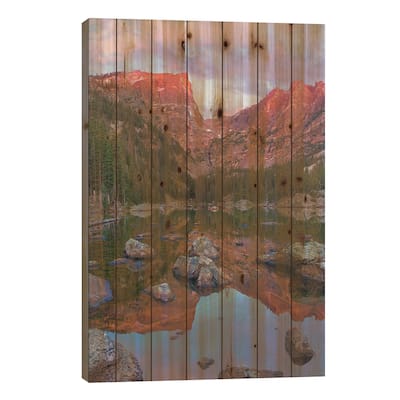 Hallett Peak, Dream Lake, Rocky Mountain National Park, Colorado Print On Wood by Tim Fitzharris - Multi-Color
