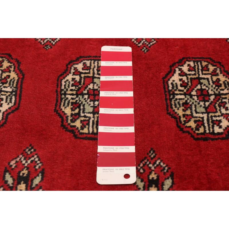 ECARPETGALLERY Hand-knotted Finest Peshawar Bokhara Red Wool Rug - 8'2 x 9'10