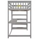 preview thumbnail 8 of 28, Twin Size Loft Kids Bed with Desk, Storage Shelves, Solid Wood, Space-Saving Design, Grey