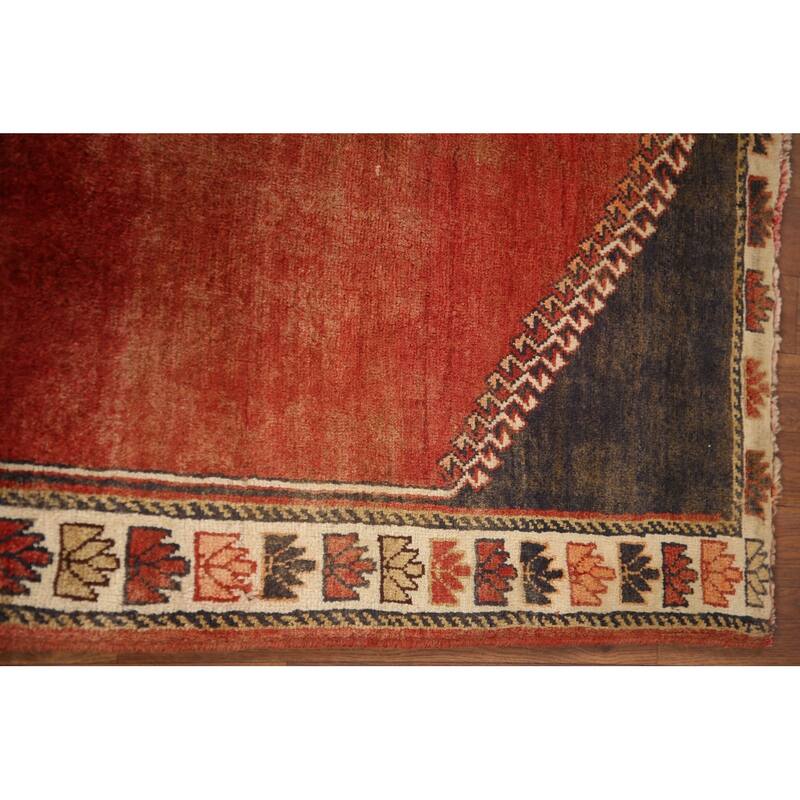 Hand Knotted Oriental 100% Wool Carpet Traditional Medallion Red Shiraz Area Rug - 6' 3'' X 3' 11''