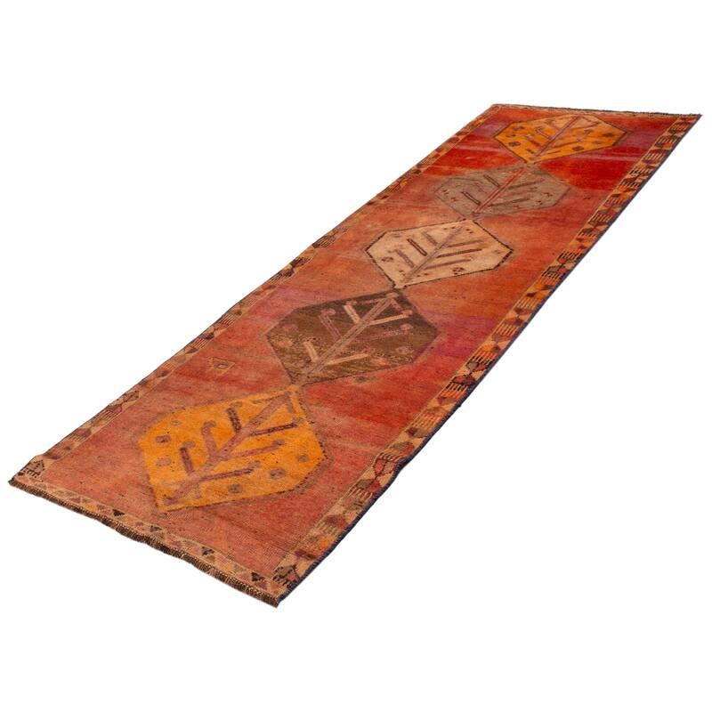 ECARPETGALLERY Hand-knotted Melis Vintage Copper Wool Rug - 4'2 x 12'9