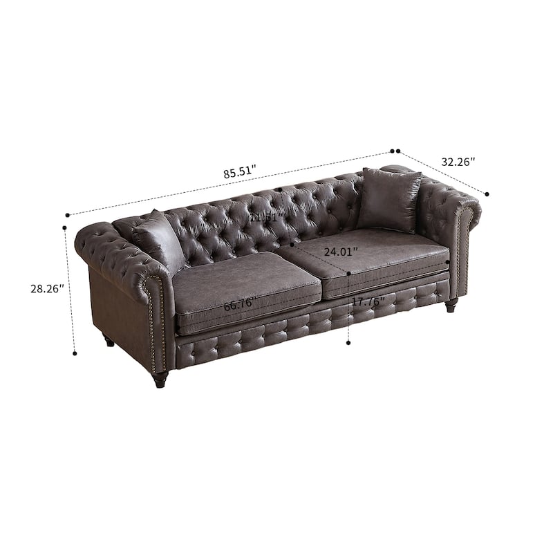 Mid-century retro style 2-piece sofa set for living room mall parlor
