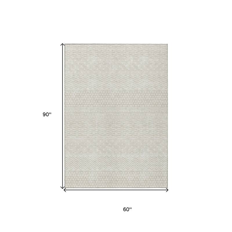 HomeRoots Chevron Modern Rectangle Outdoor Rug