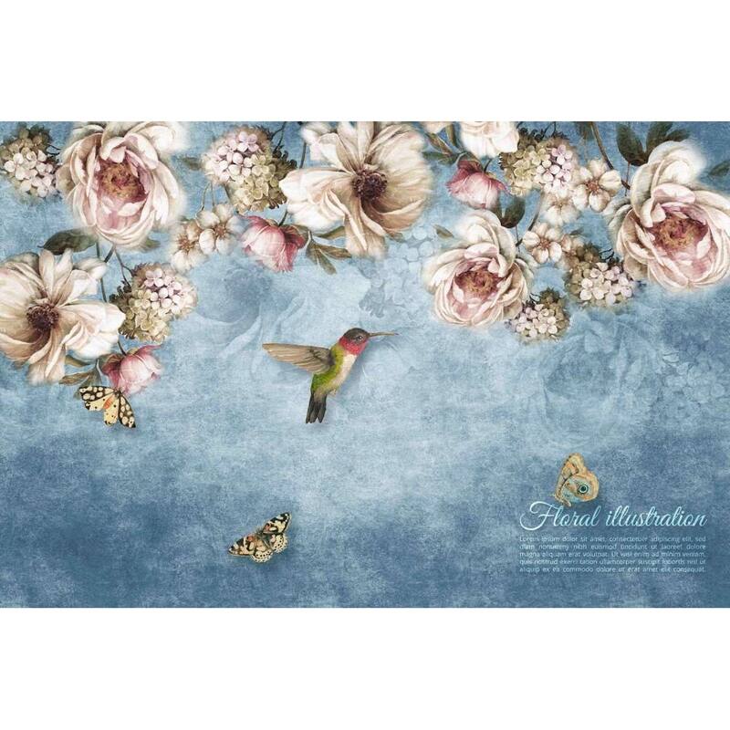 GK Wall Design Colorful Watercolor Mediterranean Pastel Floral Wallpaper