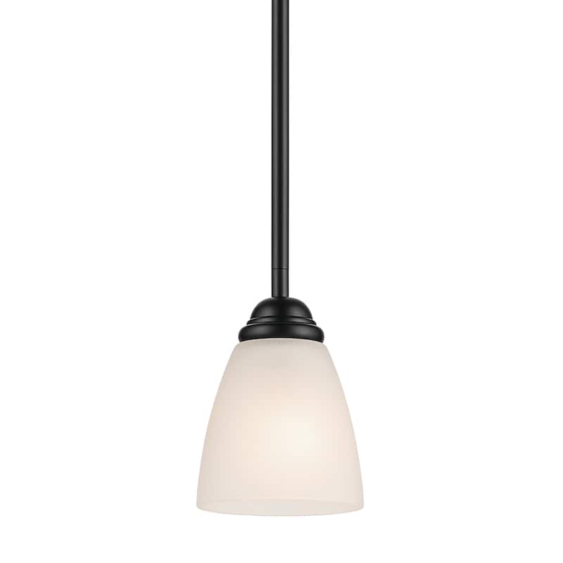 Kichler Lighting Jolie 1-Light Mini Pendant with Satin Etched Glass in Black