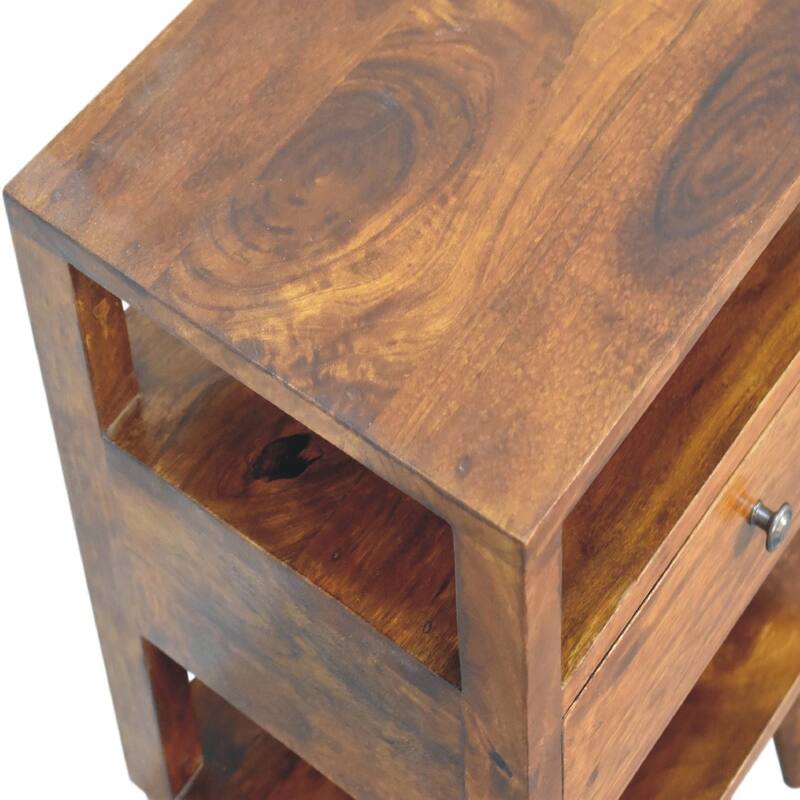 HomeRoots 24" Chestnut Solid Wood One Drawer Nightstand
