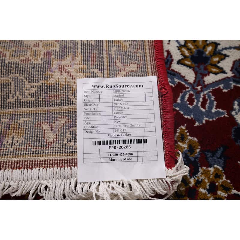 Mashad Turkish Area Rug Traditional Machine Made Carpet - 6'4" x 9'3"