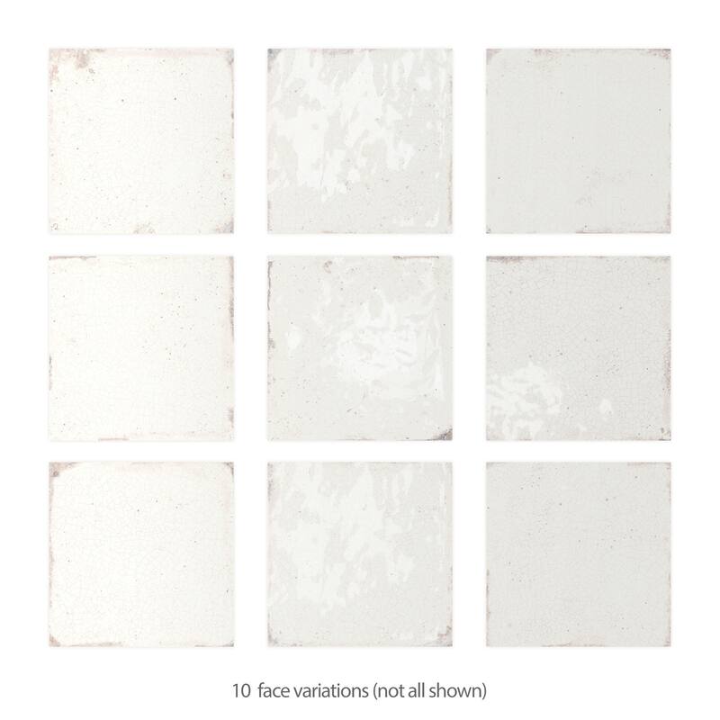 Merola Tile Mayolica White 5-7/8" x 5-7/8" Ceramic Wall Tile