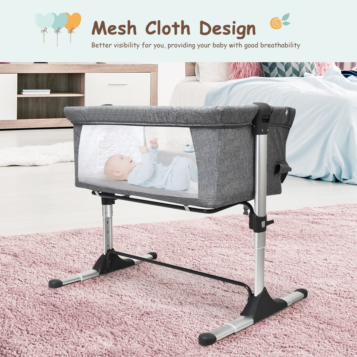 SIDENEST Stylish and travel bedside crib