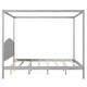preview thumbnail 9 of 7, Modern King Size Pine Platform Bed, Canopy Bed with Support Legs and Headboard, Grey