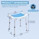 preview thumbnail 7 of 7, Shower Chair, 6 Levels Height Adjustable, Safety Shower Stool with Non-Slip Seat Plate and Foot Pads, 400 LBS Weight Capacity