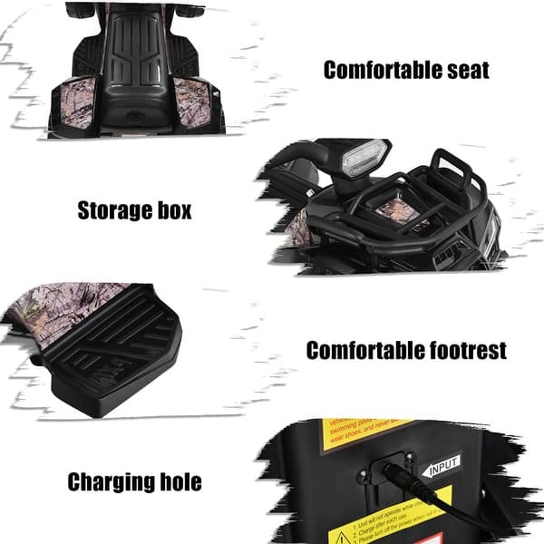 dimension image slide 0 of 5, Costway 6V Kids ATV Quad Electric Ride On Car Toy Toddler with LED - See details