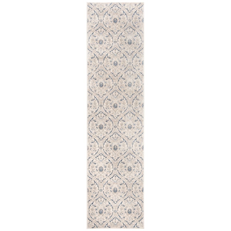 SAFAVIEH Brentwood Rosalba Traditional Oriental Rug - 2' x 6' Runner - Light Grey/Blue