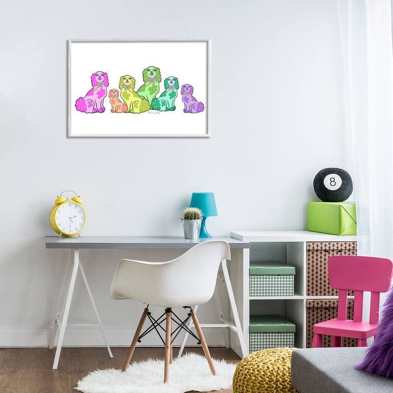 Stupell Colorful Posh Pooches Framed Giclee Art Design By Katie Conley