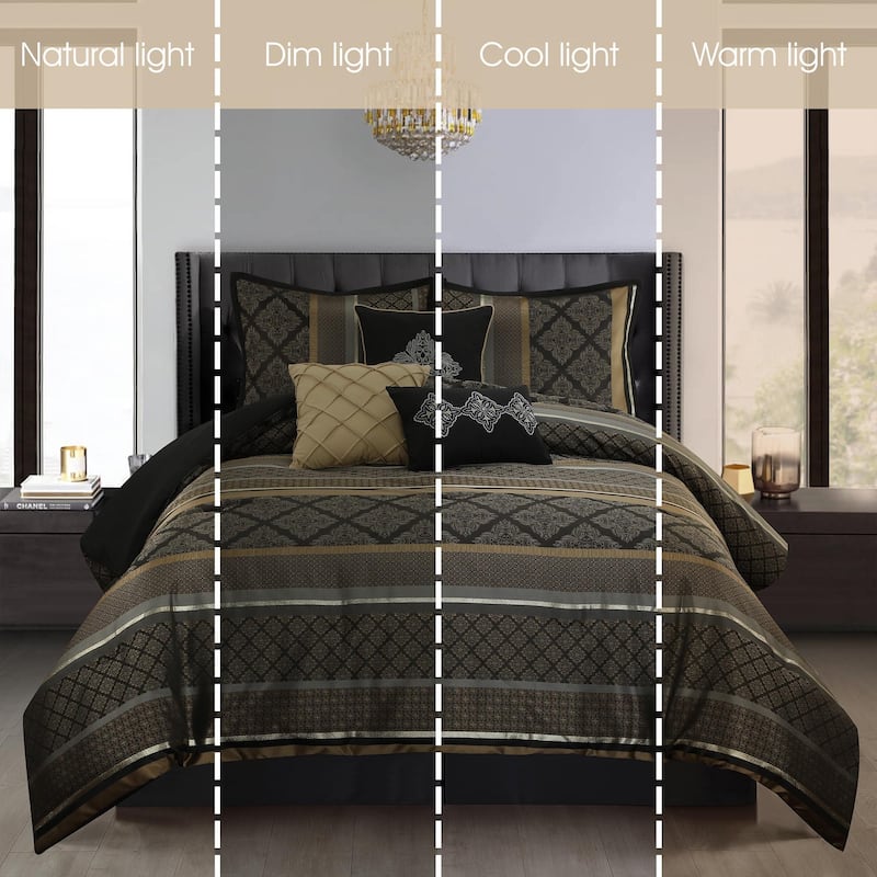 Nanshing Jensen 7 Piece Jacquard Geometric Comforter Set