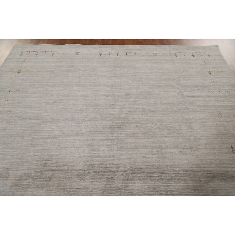 Gabbeh Indian Area Rug Hand-Knotted Oriental Wool Carpet - 8'0"x 9'7"