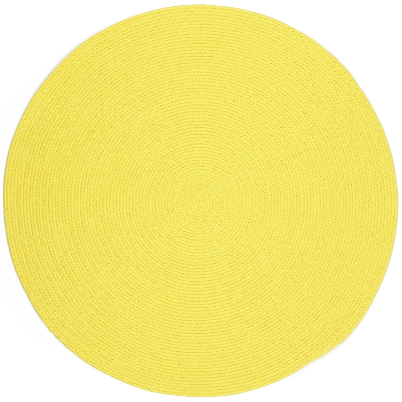 Rhody Rug Happy Feet Indoor/ Outdoor Braided Area Rug - Yellow - 4' Round