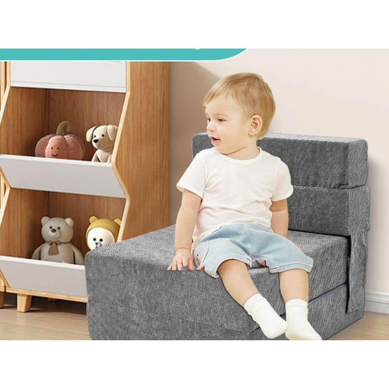 DoCred Kids Folding Sofa, Convertible Floor Mattress, Bed, Play Couch