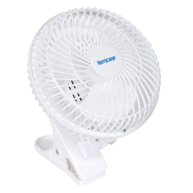 Hurricane Classic 6" Mini Clip On Fan for Desks & Night Stands, White (2 Pack) - 2.5