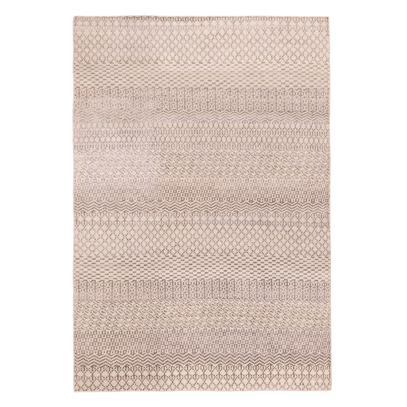 ECARPETGALLERY Hand-knotted Silk Shadow Grey Silk, Wool Rug - 5'2 x 7'6