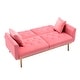 preview thumbnail 60 of 70, Velvet Upholstered Tufted Loveseats Sleeper Sofa With Rose Golden Legs
