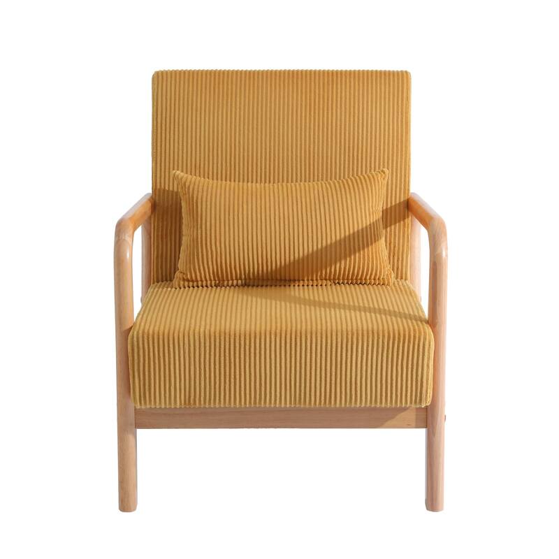 2 Set Upholstered Lounge Arm Chair with Pillow - Set of 2