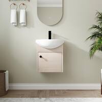 ARTCHIRLY 18 Inch Bathroom Vanity with Sink, Floating/Freestanding ...