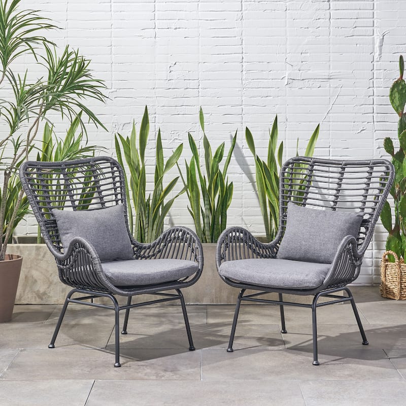 Outdoor Weather Resistant Acacia Wood Adirondack Dining Chairs Set of 2