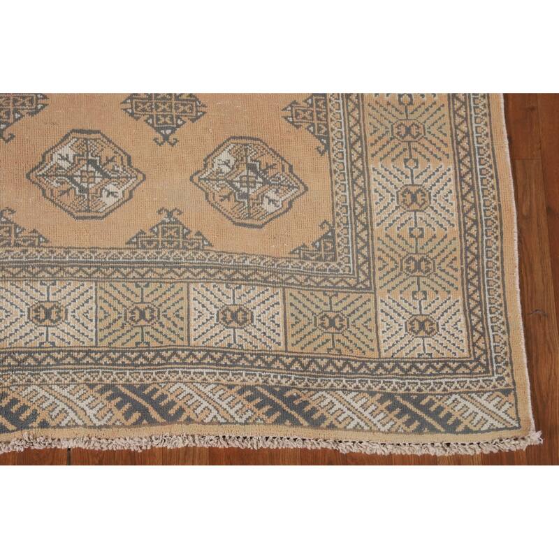 Geometric Bokhara Oriental Rug Handmade Wool Carpet - 6'6"x 9'7"