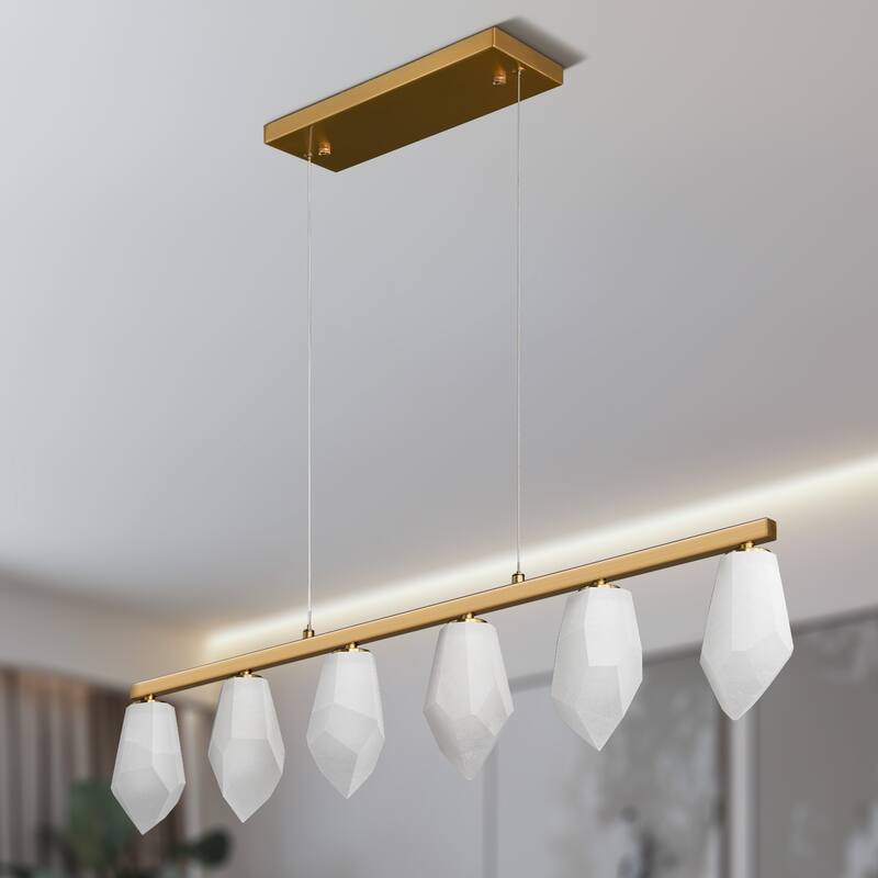 KAYLA Alabaster Chandelier/Sconce Kitchen Island Brass Hanging Lamp Mid Century Nordic Modern Chandelier