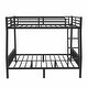 preview thumbnail 8 of 7, Black Full XL Over Queen Metal Bunk Bed with Ladder and Slats Support for Adults Teens
