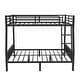 preview thumbnail 9 of 14, Modern Full XL Over Queen Size Metal Frame Bunk Bed with Ladder and Slats Support, Black
