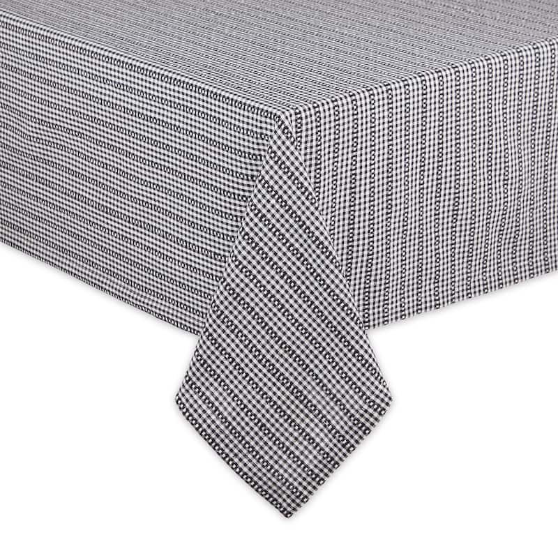 Black Farmhouse Gingham Tablecloth 52x52