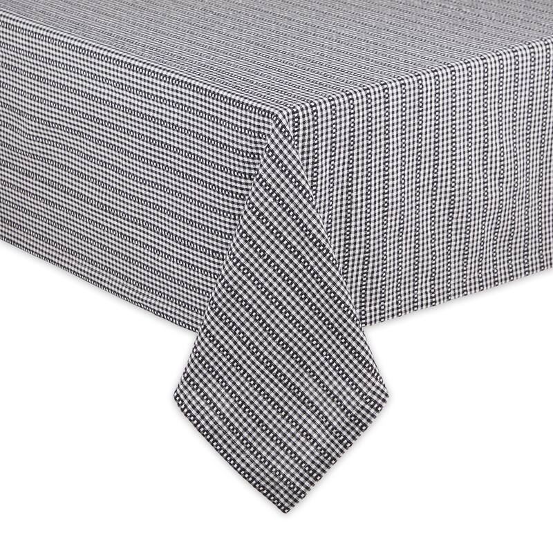 Black Farmhouse Gingham Tablecloth 60x104