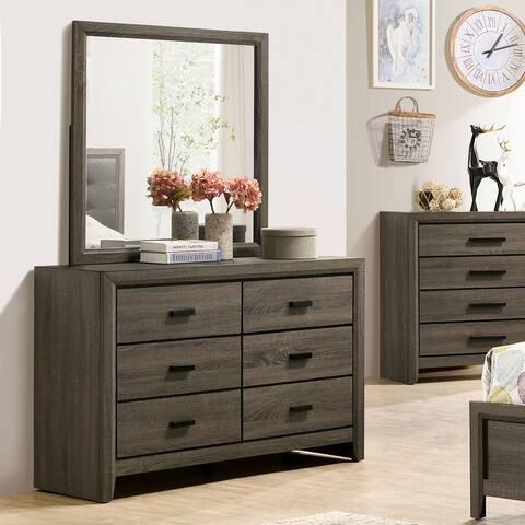 Furniture of America Vilk Rustic Grey Dresser and Mirror Set