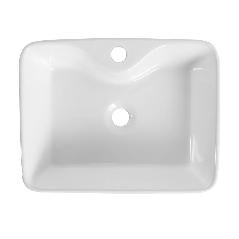 Ceramic Rectangular Above Counter White Bathroom Sink Art Basin