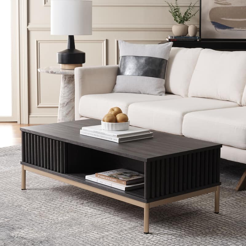 SAFAVIEH Lylia 2-Door Storage Coffee Table - 43.7 in. W x 21.5 in. D x 15.4 in. H