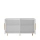 preview thumbnail 16 of 16, Black Modern Buffet Cabinet with Storage, Fluted Sideboard Large Buffet with Adjustable Shelves, Credenza, Accent Cabinet