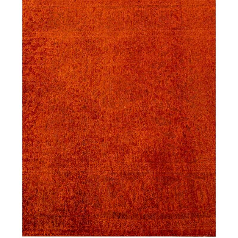 Overdyed One-of-a-Kind Hand-Knotted Area Rug - Orange - 2' 7" x 10' 0"