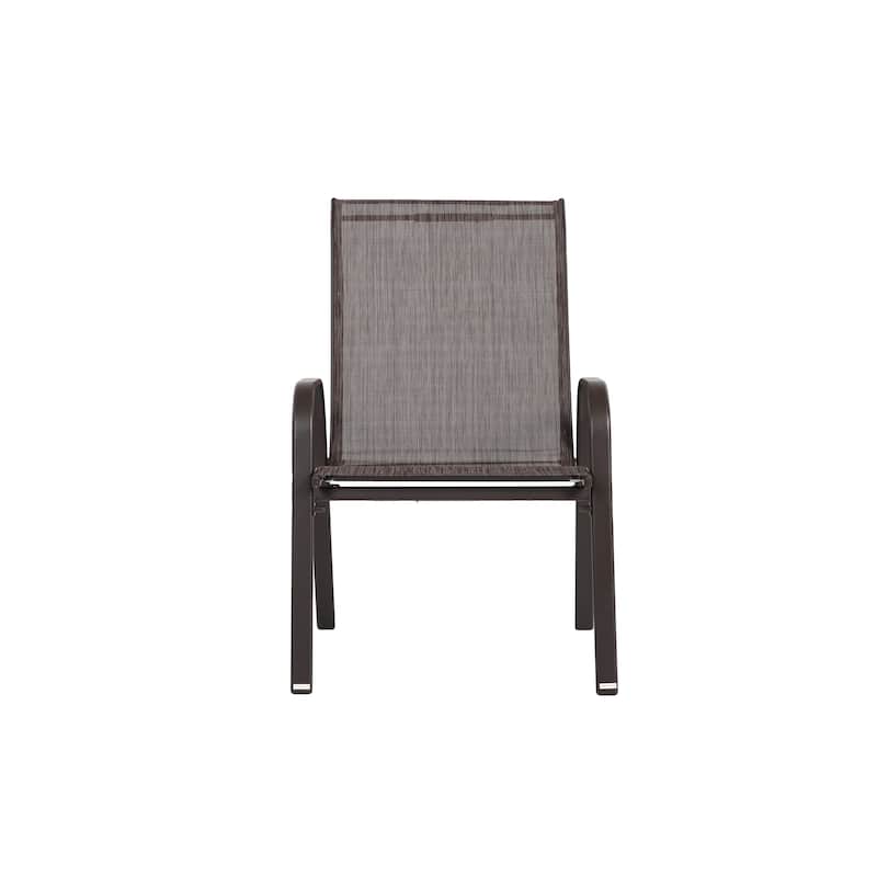 4 Piece Patio Chairs, Outdoor Camping Chairs with Breathable Textilene Fabric, Set of 2 Garden Chairs with Armrest High Backrest