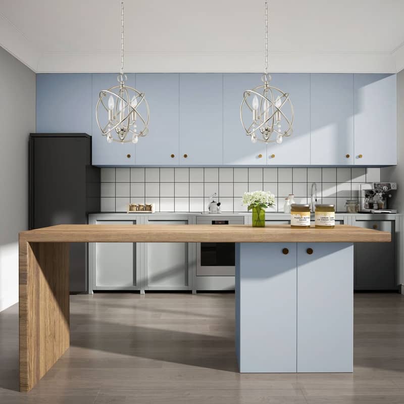 Livex Lighting 3-light Polished Nickel Pendant/Semi-Flush, 40903-35 - 12.625" DIA X 12.25" H/12.625" DIA X 14.25" H